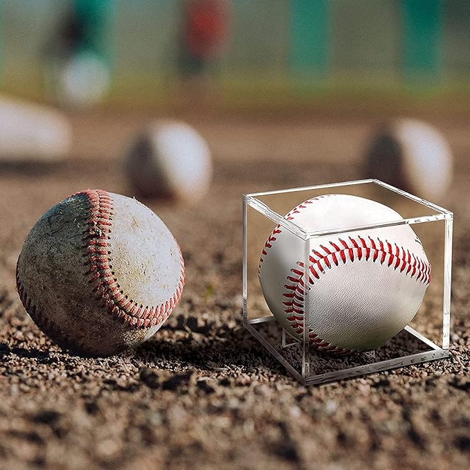 Baseball Display Case, Built-In Stand. 3.15" Square Fits Official Balls to - Image 7