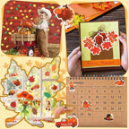 600Pcs Fall Thanksgiving Foam Sticker Glitter Maple Leaf Sticker | Autumn Decals - Image 4