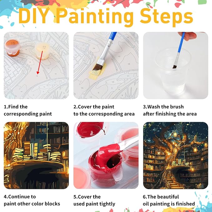 Paint by Numbers Kit for Adults, Tree Paint by Numbers, Crafts for Adults for - Image 9