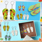 RattanView 24 Pcs Flip Flop Slipper Craft Color Your Own Keychains DIY Craft - Image 5