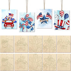 COCHIE 10 Pieces Large 4th of July Unfinished Wood Crafts to Paint by COCHIE