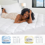 Sunflower Full Mattress Pad, Hypoallergenic Cotton Mattress Cover, 18-22" Extra - Image 7