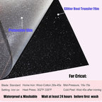 Glitter Heat Transfer Vinyl 12" x 5ft Black Glitter Iron on Vinyl - Image 7