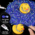 1500pcs 6mm Resin Rhinestones Bulk, Dark Blue AB Flatback Round Jelly - Image 5