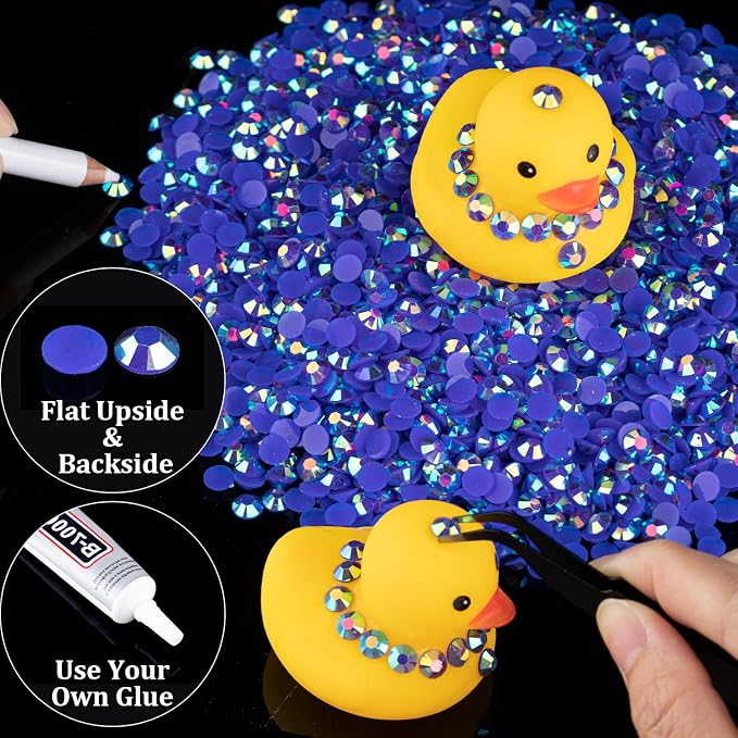 2500pcs 5mm Resin Rhinestones Bulk, Dark Blue AB Flatback Round Jelly - Image 5