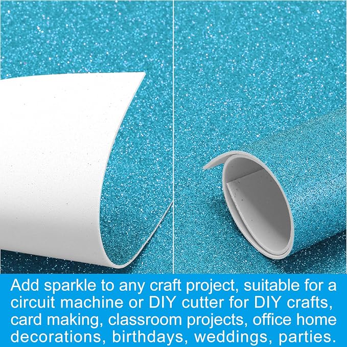 PATIKIL Light Blue Shiny EVA Glitter Foam Sheet 11.8 x 7.9 Inch 2mm Thick - Image 5