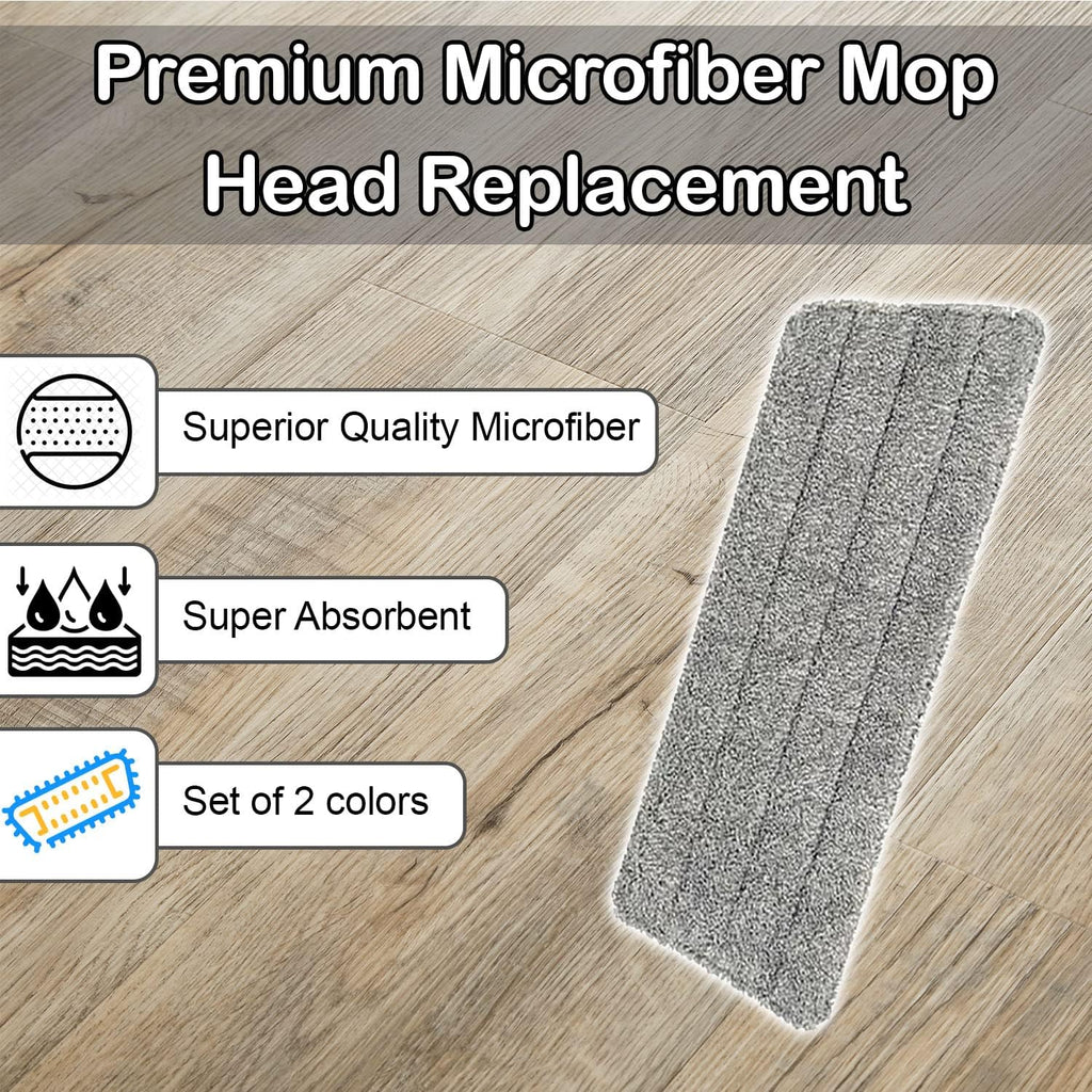 Replacement Mop Head Replacement Microfiber Mop Head Set of 2 per Pack [2 Packs]