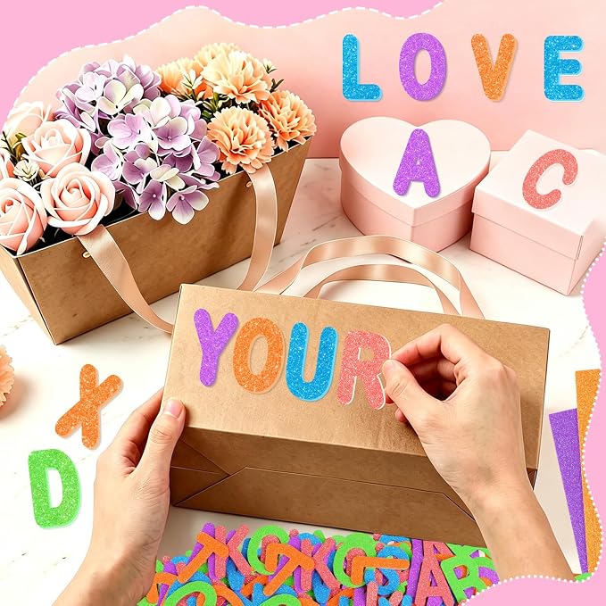 2 Inch Large Foam Letter Stickers Glitter Big Font - Image 4