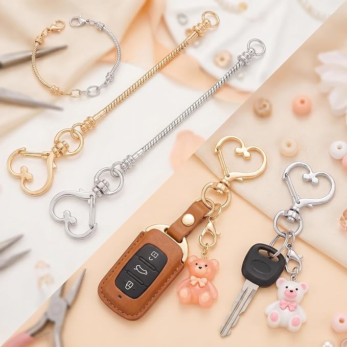10PCS Beadable Keychain Bars Mixed Color Chain Keychains Key Chain Making Kit - Image 6