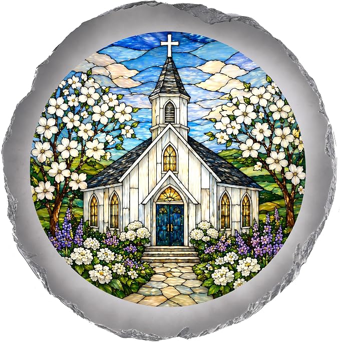Magnolia Garden 10-Inch Country Church Stepping Stone by DicksonsGifts