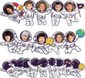 160Pcs Outer Space Cutouts Back to School Bulletin Board Decoration Set by gisgfim