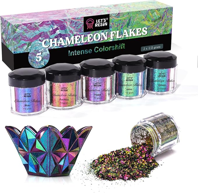 LET'S RESIN Chameleon Flakes, Resin Supplies -Intense Color Shift Pigment Powder by LETSRESIN