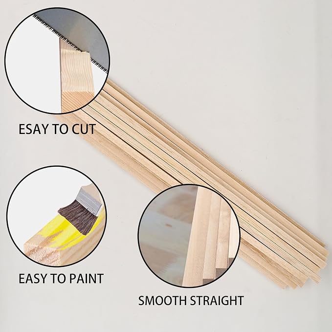 Premium 1/4" x 12" Balsa Wood Sticks 50pcs - Image 4
