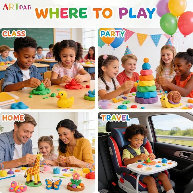 ARTPAR Air Dry Clay for Kids, 90 Colors Modeling Magic Clay Set, DIY Molding - Image 8