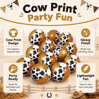 Realspring 12 Pack Cow Print Inflatable Beach Balls 8 Inch Farm Animal Party - Image 6