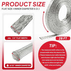 Tinned Copper Braid Cable Wire Shielding Sleeve Ground Straps Protection Flat - Image 3