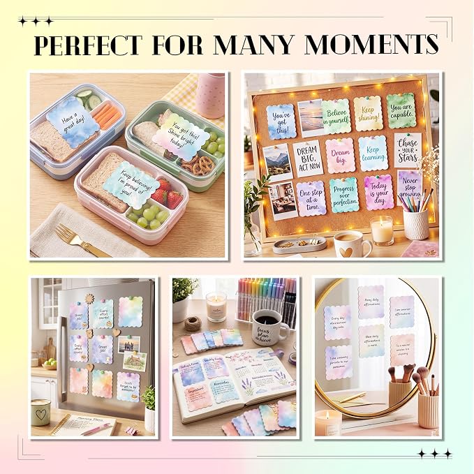 Gersoniel 9 Pcs Tie Dye Scalloped Sticky Notes, Aesthetic Colorful Sticky Notes - Image 5