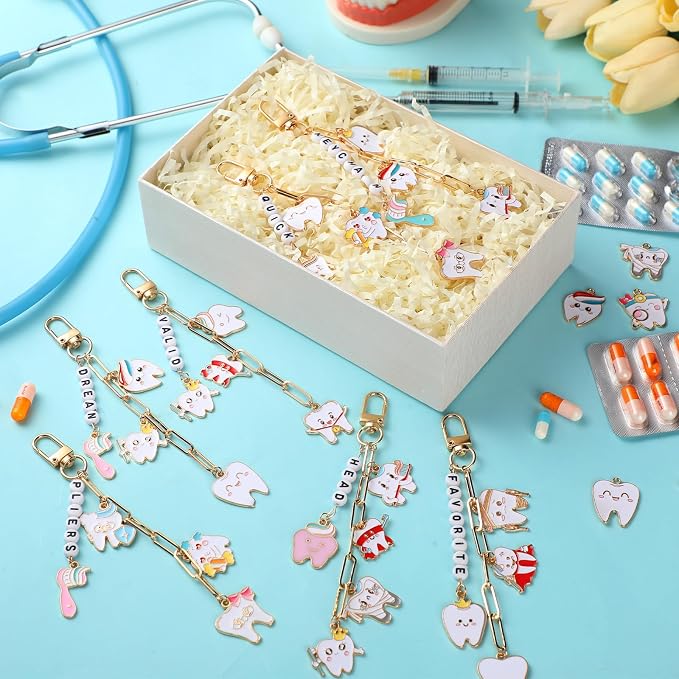 CraftyDream 558 Pcs Dental Keychains Gifts Dental Assistant Hygienist Gifts DIY - Image 4