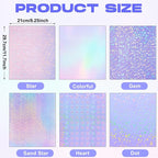 Clabby 36 Sheets Holographic Sticker Paper A4 Vinyl Holographic Laminate Sheets - Image 2