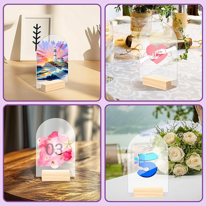 Bercoor 5 Pack 4x6 Inch Blank Clear Arch Acrylic Sign - Image 7