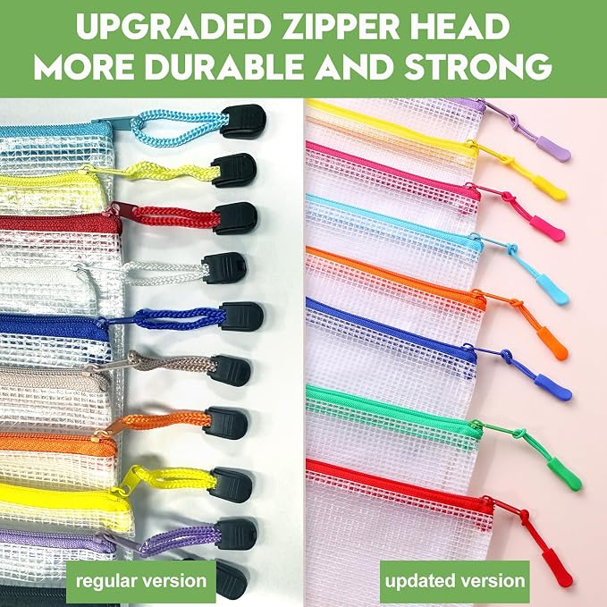 YOPCDJ 24pcs Mesh Zipper Pouch File Bags Puzzle Storage Bags, A3 17x12 Inches - Image 2
