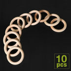FoDau770 10pcs Natural Beech Wooden Rings, Unfinished Solid Wood Rings Heavy - Image 2