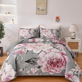 WONGS BEDDING Floral Quilt Set Queen by WONGSBEDDING