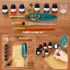Aifeiter Quill Pen Feather Calligraphy Pen and Ink Set, Wax Seal Stamp Set - Image 2