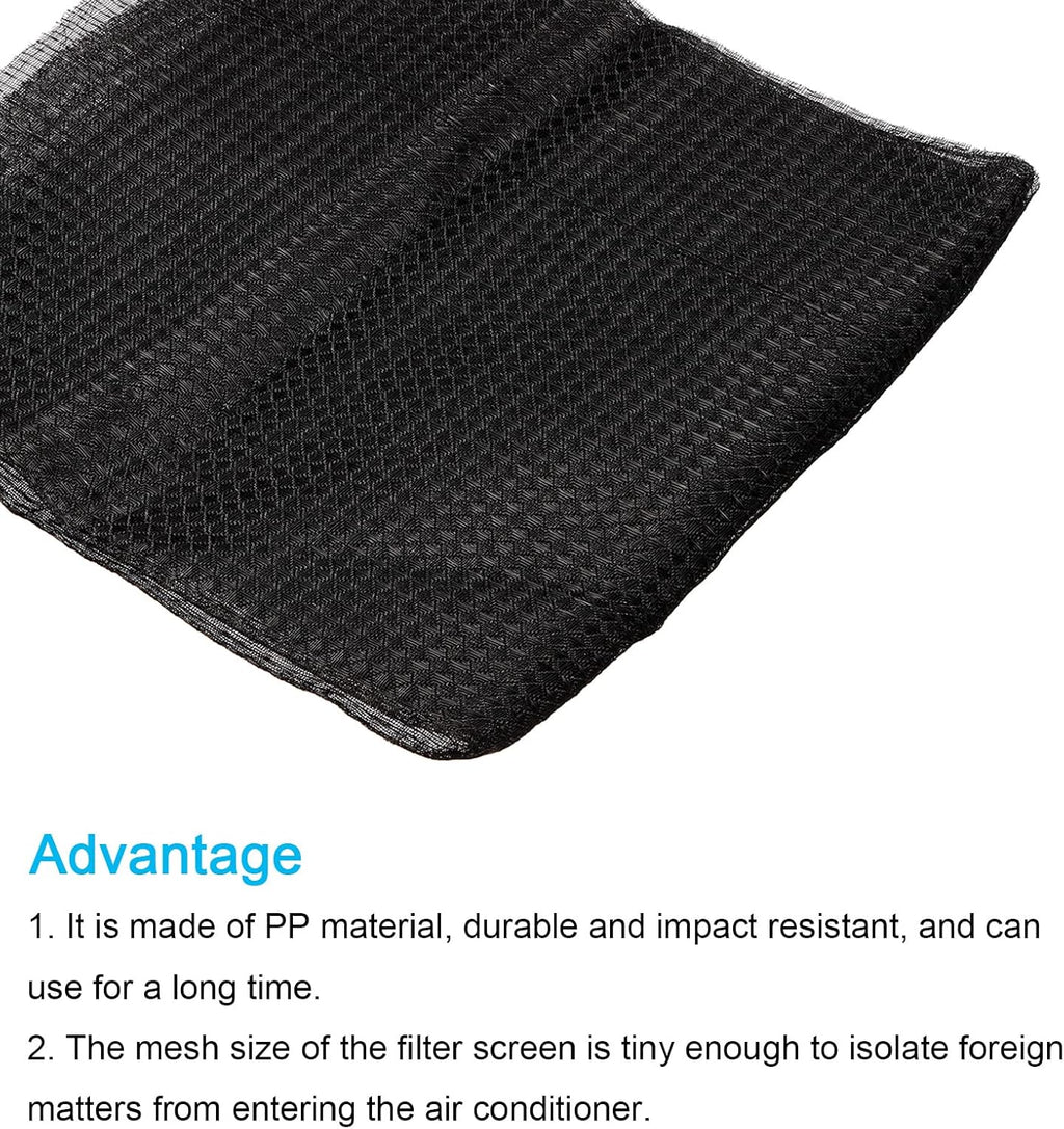PATIKIL 47.2" x 23.6" Air Conditioner Air Filter Material, 2 Pack Plastic Dustproof Filtering Mesh Screen Replacement for Air Conditioning, Black