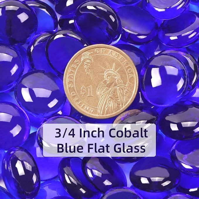 5LB Cobalt Blue Flat Glass Marbles - Image 2