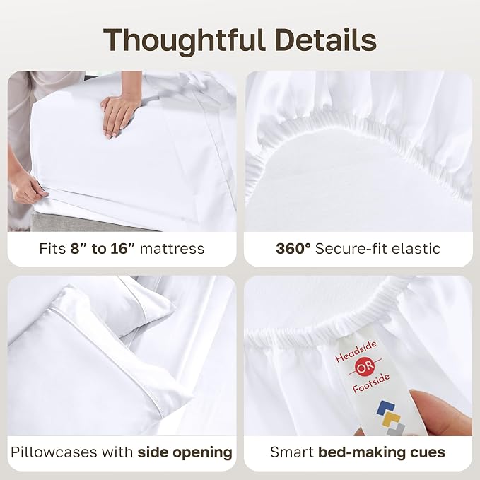California Design Den Soft 100% Cotton Cal King Sheet Set, 400 TC Good - Image 5