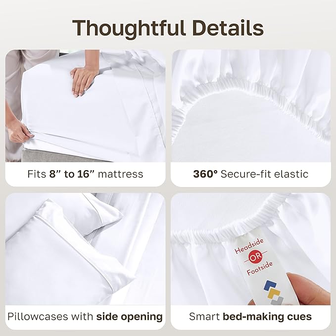 California Design Den Soft 100% Cotton Full Sheet Set, 400 Thread Count Good - Image 5