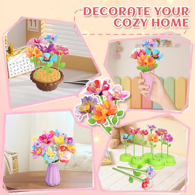 Kufanda DIY Fabric Flower Bouquets Toys Accessories Can Make 36 Flowers - Image 5