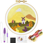 ERKOON Punch Needle Kit Adults Beginners, DIY Easy Landscapes Embroidery Set by ERKOON