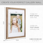 Sheffield Home 9 Piece Gallery Wall Frame Set, 11x14 Inch, Light Natural - Image 3