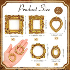 15 PCS Mini Vintage Frames, Tiny Resin Antique Frames, Small Gold picture photo - Image 2