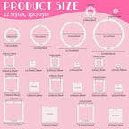 22pcs Circle Square Quilting Templates Acrylic Templates | Domestic Transparent - Image 2