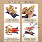 DIY 2in1 Hydraulic Paper Airplanes & Darts Launcher Stem Toys - Image 4