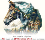 Mountain and River Horse Puzzles Adults Gifts Wooden 190 Pieces 11.4 * 11.1in - Image 9