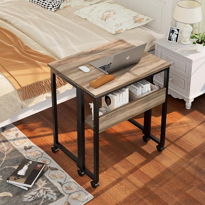 GreenForest Folding Desk with Wheels, 31.5" Rolling Table - Image 2