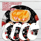 96Pcs Red and Black Party Decorations Happy 17th Birthday Plates and Napkins - Image 6