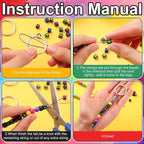 Landical 564 Pcs DIY Neon Bead Keychain Kit Key Chain Making Craft Adjustable - Image 2