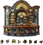 Classic Bar Puzzles Adults Gifts Wooden 200 Pieces 11.4 * 11.4in by Jollitot