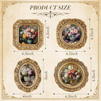 Qunclay Vintage Mini Picture Frames Set of 4, Round Rectangle Ornate Small - Image 2