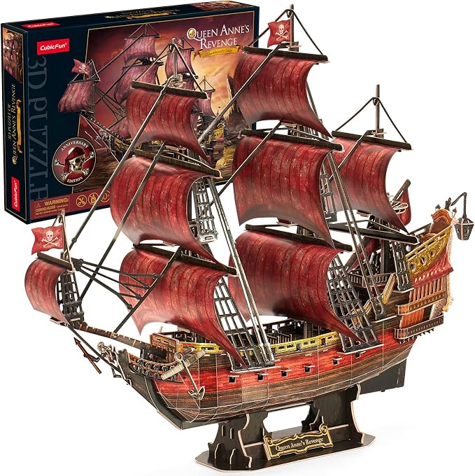 CubicFun 3D Puzzles for Adults Kids, Home Decor Cool Pirate Ship Arts & Crafts by CubicFun