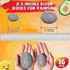 ReePlan 16PCS Rocks for Painting, 2-3 Inches Natural Smooth River Rocks for - Image 2