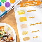 Prudiut 50 Sheets Watercolor Paper Bulk, 8 Sizes White 140 lb/300 GSM Cold - Image 4
