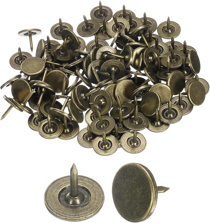 uxcell 150Pcs Upholstery Tacks, 11mmx10mm Flat Head Thumb Tack Decorative by uxcell