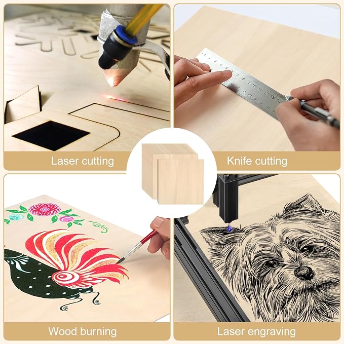 12 Pack Basswood Sheets for Crafts 16"x16"x1/8", 3mm Thick Plywood Sheets Board - Image 5