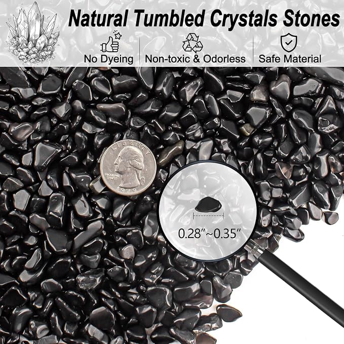 0.5 Lb/230g Black Aquarium Gravel Rocks Fish Tank Marbles Pebbles Small - Image 2